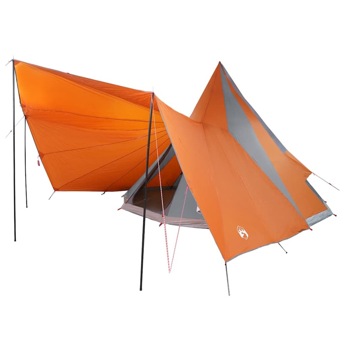 vidaXL Σκηνή Τιπί Γκρι και Πορτοκαλί 510 x 690 x 330 εκ. ταφτάς
