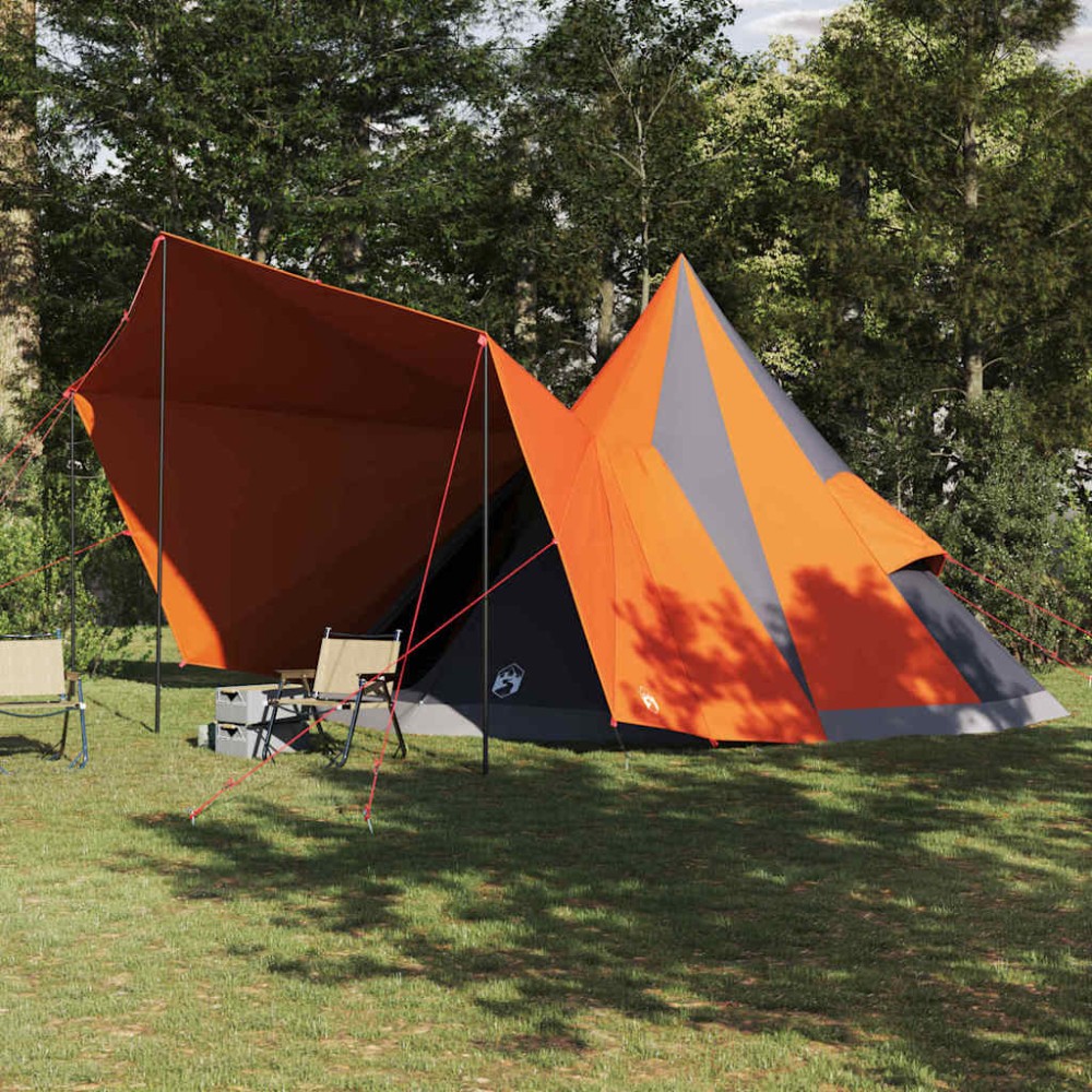 vidaXL Σκηνή Τιπί Γκρι και Πορτοκαλί 510 x 690 x 330 εκ. ταφτάς