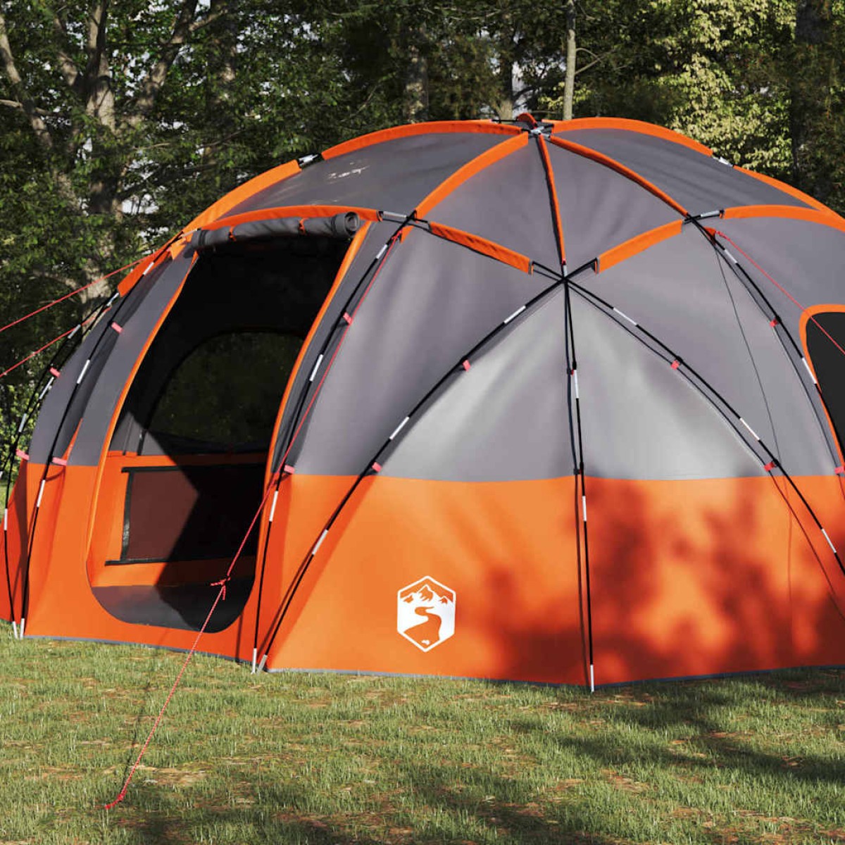 vidaXL Θόλος Τέντα Γκρι και Πορτοκαλί 475 x 475 x 235 εκ. ταφτάς