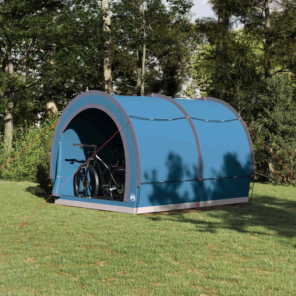 vidaXL Σκηνή αποθήκευσης ποδηλάτων Μπλε 256 x 222 x 182 εκ ταφτάς