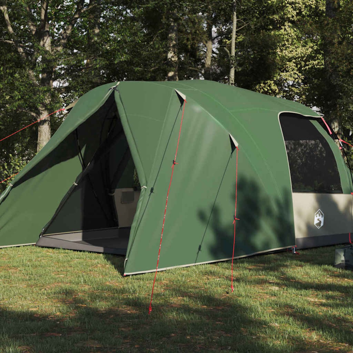 vidaXL Σκηνή Dome 4 Ατόμων με στέγη Πράσινο 455 x 252 x 178 εκ