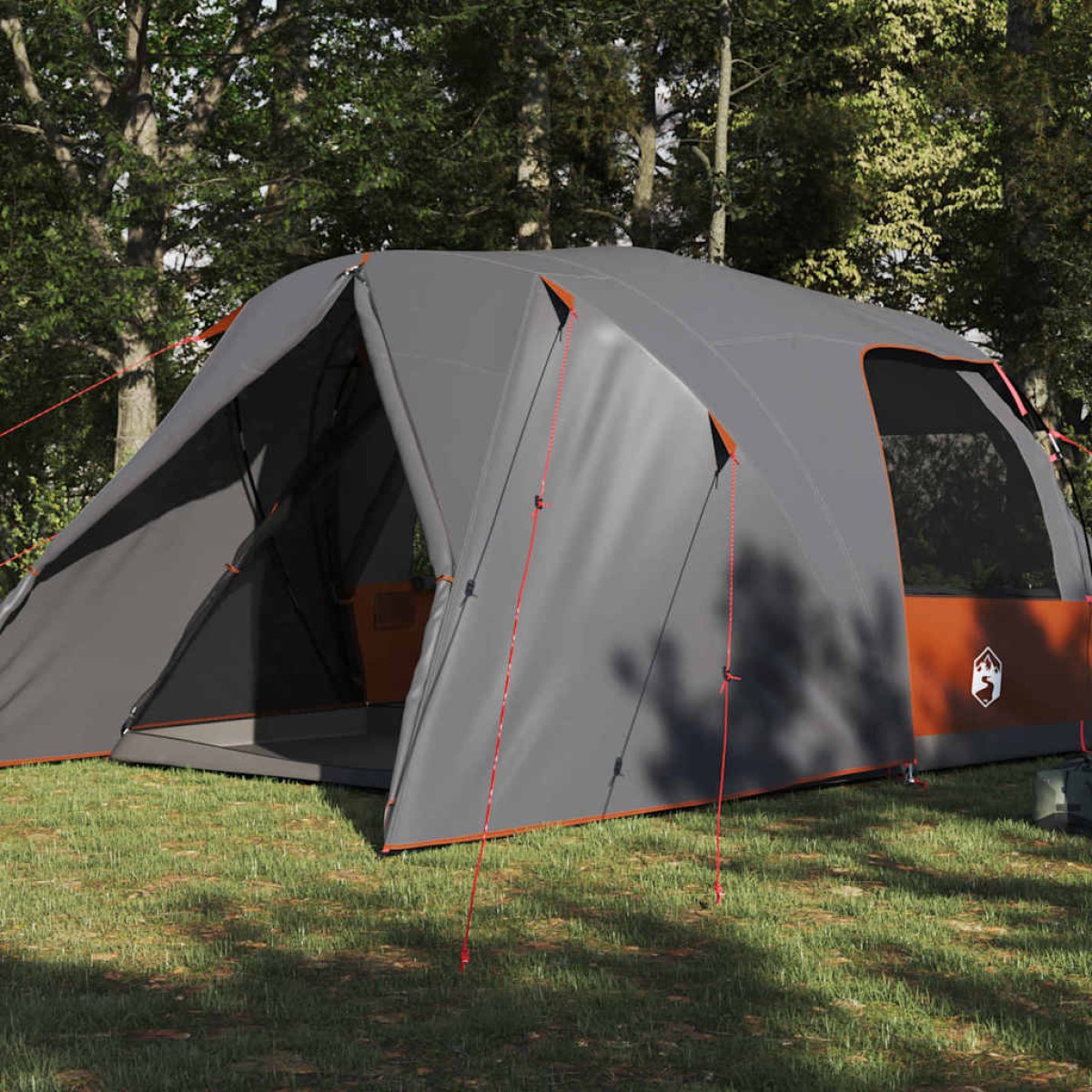 vidaXL Σκηνή Dome 4 Ατόμων Γκρι και Πορτοκαλί 455 x 252 x 178 εκ