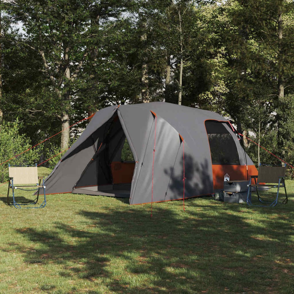 vidaXL Κατασκήνωση 6 Ατόμων Γκρι και Πορτοκαλί 500 x 314 x 206 εκ