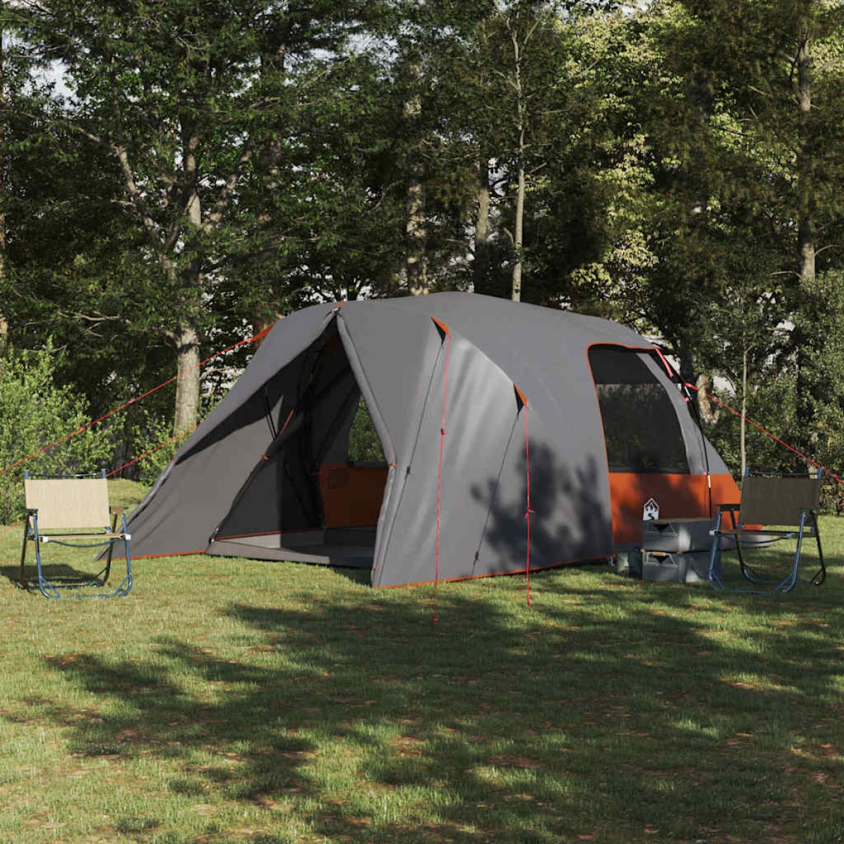 vidaXL Κατασκήνωση 6 Ατόμων Γκρι και Πορτοκαλί 500 x 314 x 206 εκ