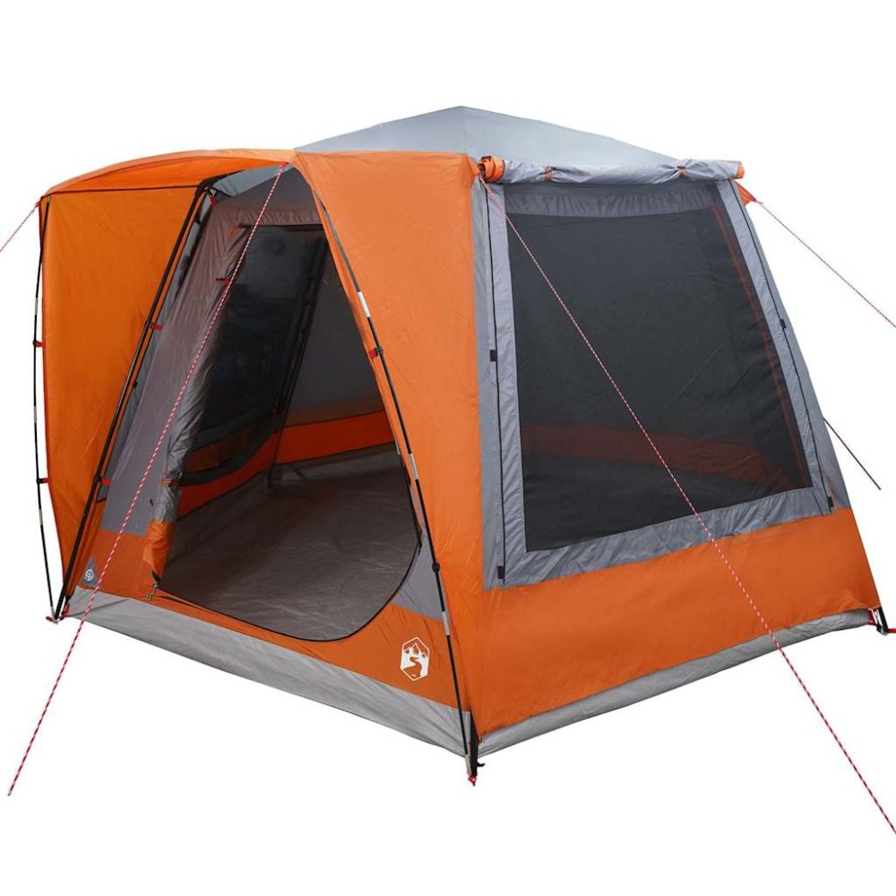 vidaXL Σκηνή Camping Γκρι και πορτοκαλί 420 x 420 x 227 εκ Πολυεστέρας