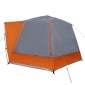 vidaXL Σκηνή Camping Γκρι και πορτοκαλί 420 x 420 x 227 εκ Πολυεστέρας