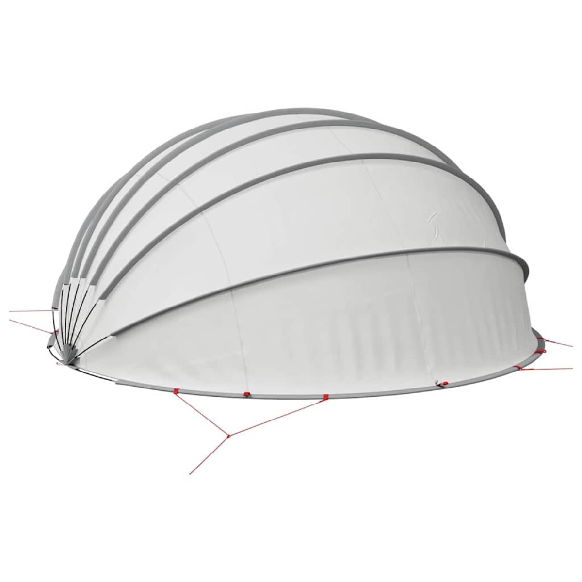 vidaXL Θόλος πισίνας Γκρι και Πορτοκαλί 592 x 590 x 275 εκ.