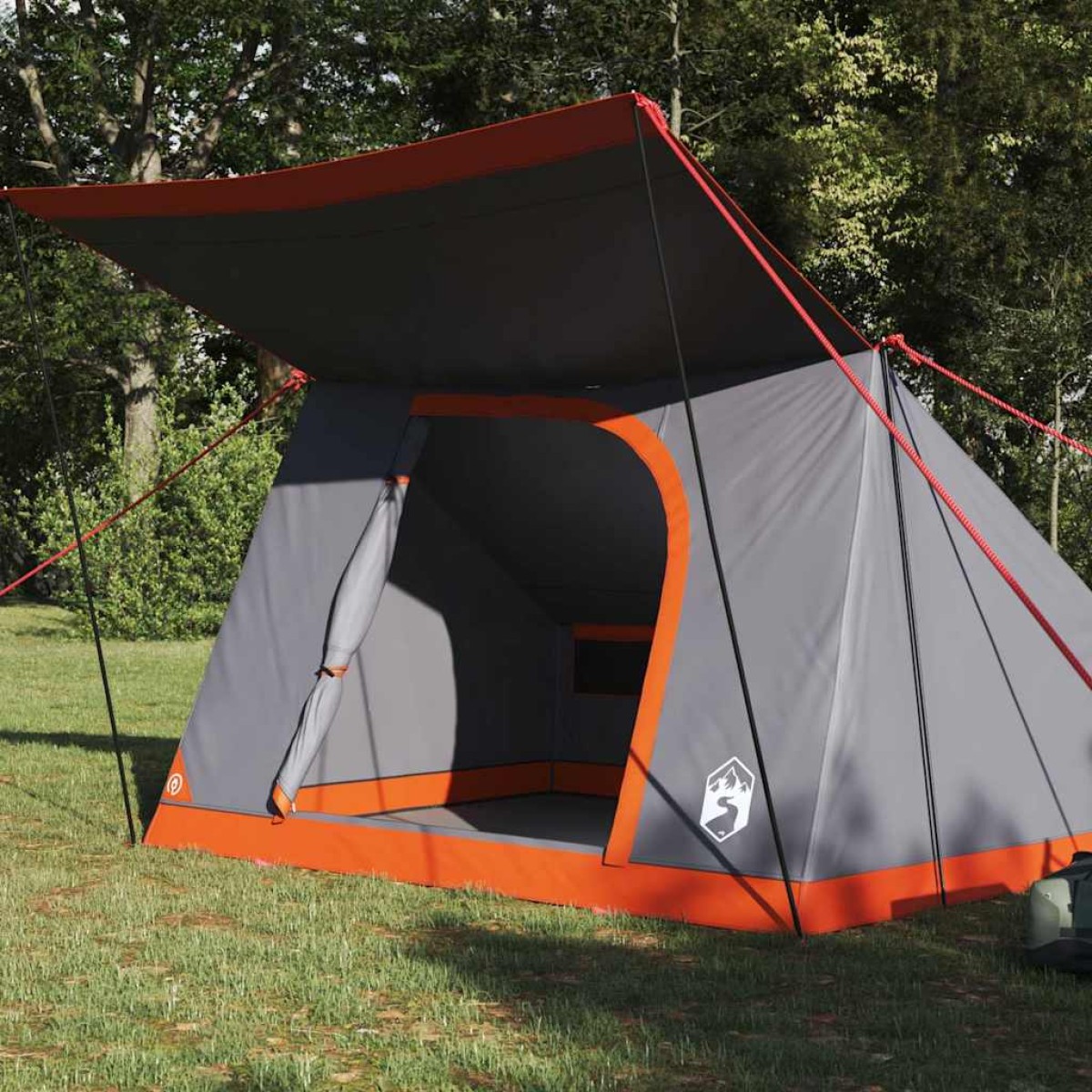 vidaXL Σκηνή Camping Γκρι και Πορτοκαλί 282 x 225 x 154 εκ ταφτάς