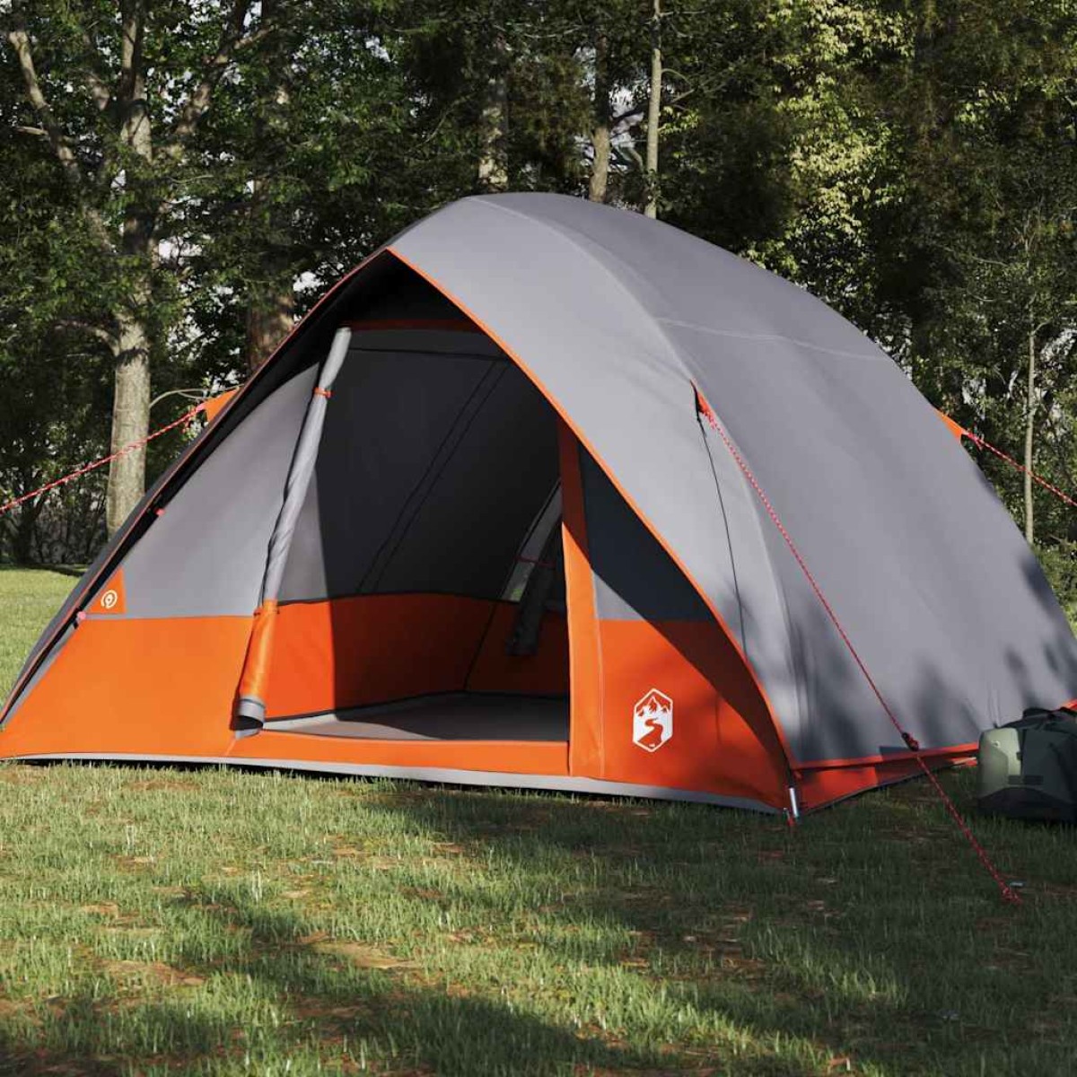 vidaXL Σκηνή Camping Γκρι και Πορτοκαλί 320 x 275 x 190 εκ. ταφτάς