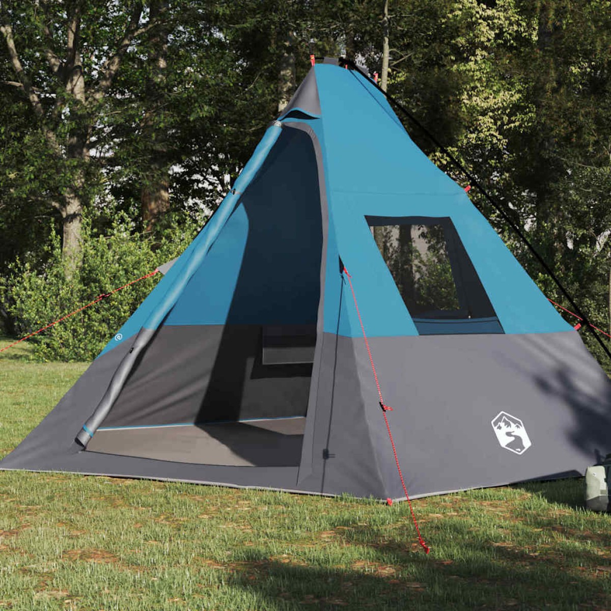 vidaXL Σκηνή Τιπί με στέγη Μπλε 383 x 338 x 217 εκ. ταφτάς