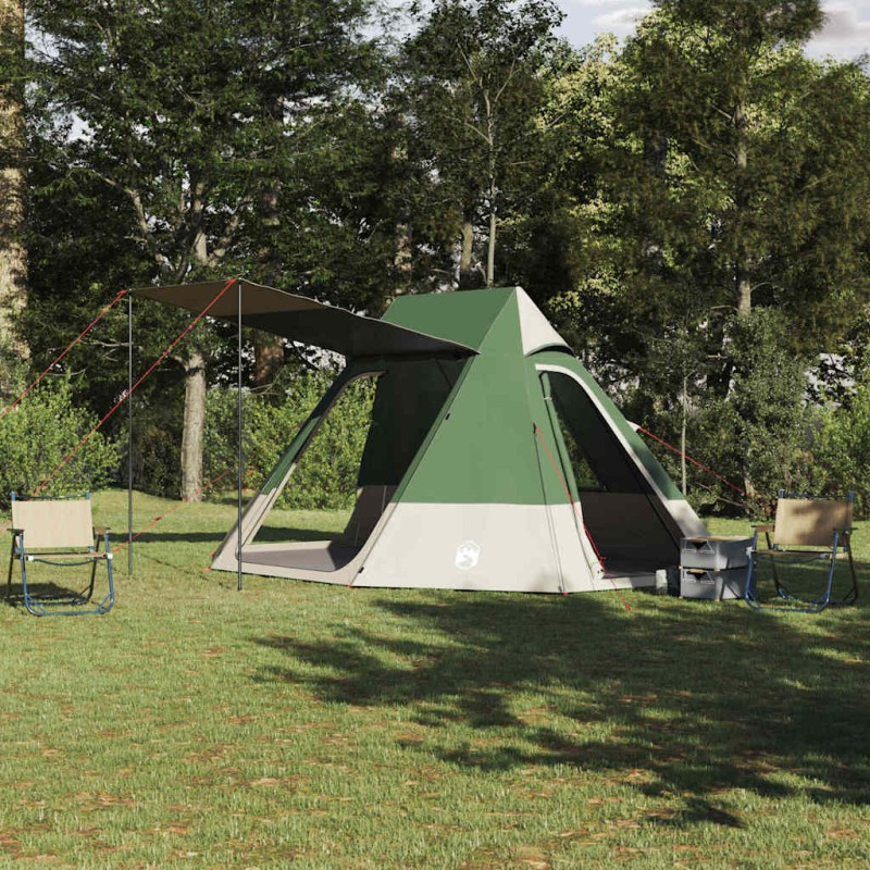vidaXL Σκηνή Camping με στέγη Πράσινο 482 x 360 x 227 εκ ταφτάς