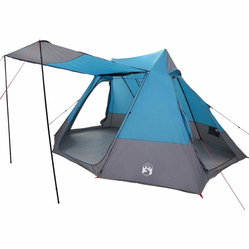vidaXL Σκηνή Camping με στέγη Μπλε 482 x 360 x 227 εκ ταφτάς