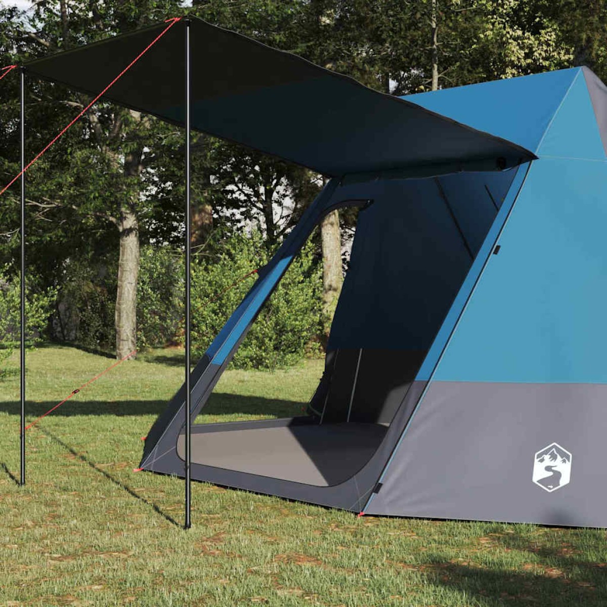 vidaXL Σκηνή Camping με στέγη Μπλε 482 x 360 x 227 εκ ταφτάς