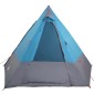 vidaXL Σκηνή Camping με στέγη Μπλε 482 x 360 x 227 εκ ταφτάς