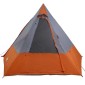 vidaXL Σκηνή Camping Γκρι και Πορτοκαλί 482 x 360 x 227 εκ ταφτάς