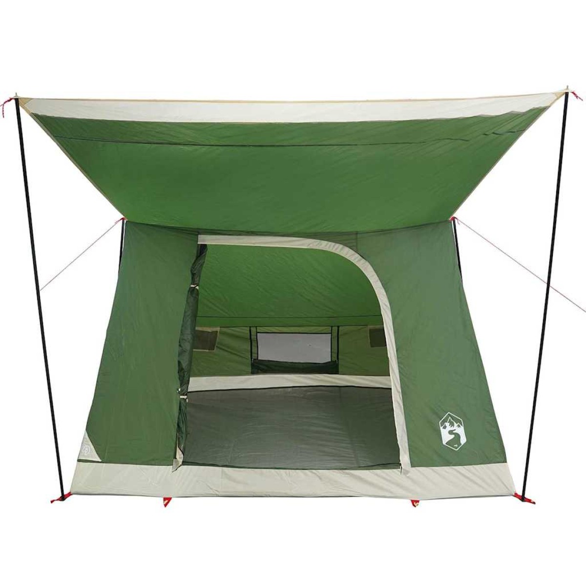 vidaXL Σκηνή Camping με στέγη Πράσινο 223 x 163 x 130 εκ ταφτάς