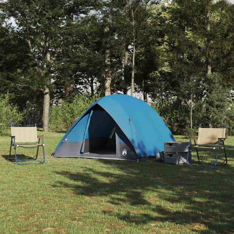 vidaXL Σκηνή Camping με στέγη Μπλε 275 x 230 x 140 εκ. ταφτάς