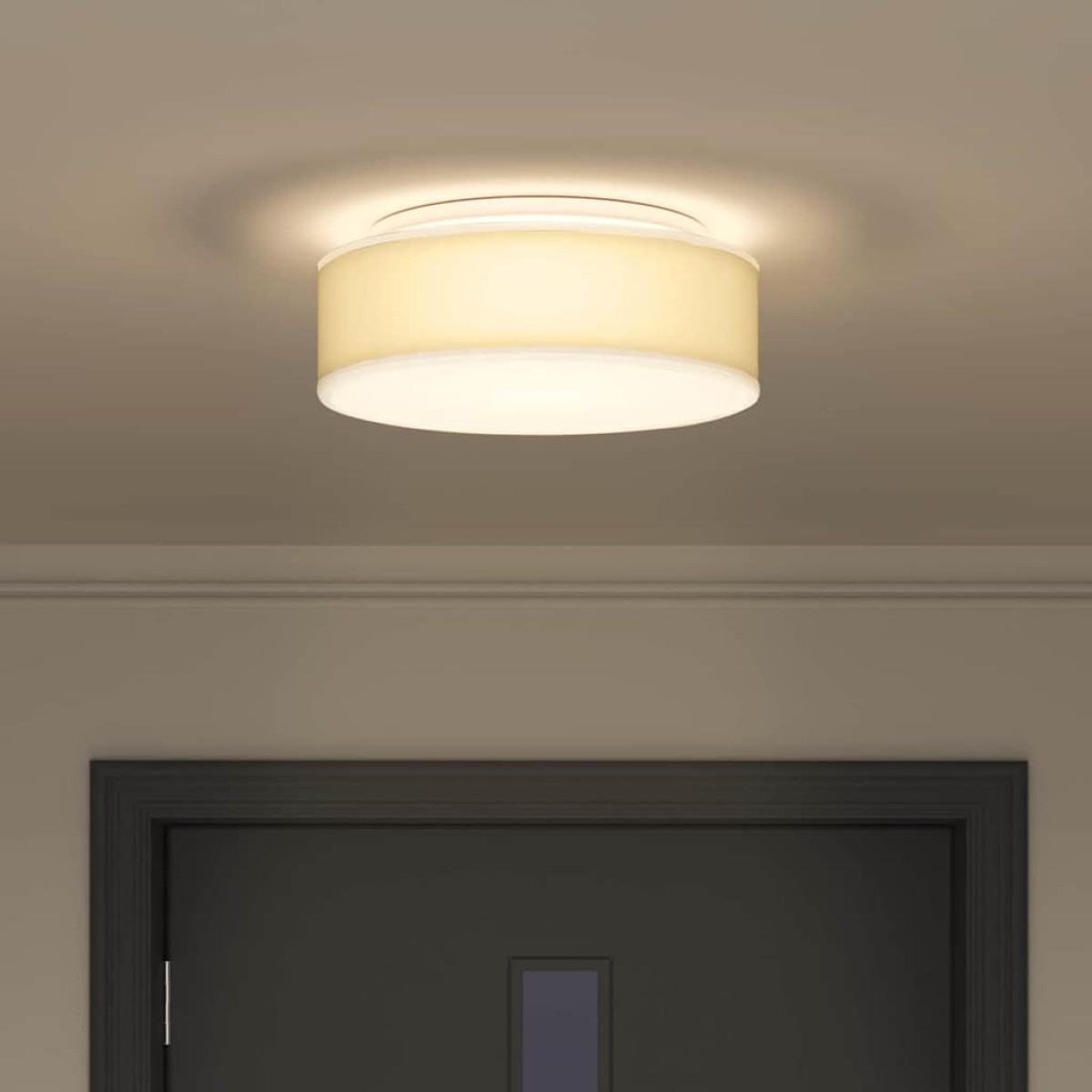 vidaXL Λάμπα Οροφής με προβολείς Λευκό 38 x 38 x 13,5 εκ ύφασμα