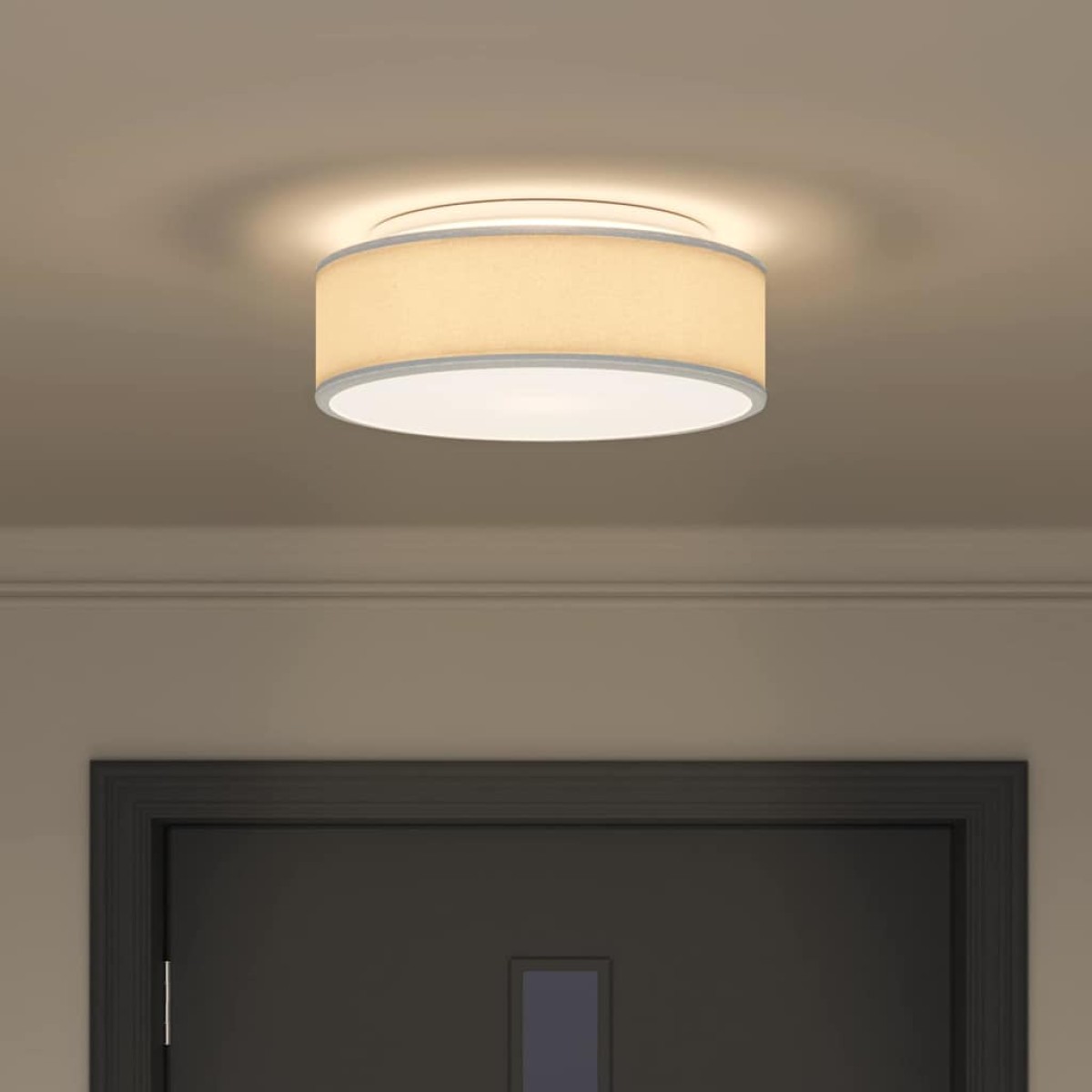 vidaXL Λάμπα Οροφής με προβολείς Γκρι 38 x 38 x 13,5 εκ ύφασμα