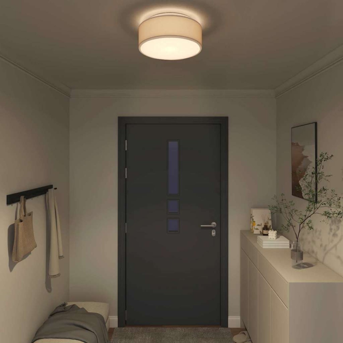 vidaXL Λάμπα Οροφής με προβολείς Taupe 38 x 38 x 13,5 εκ ύφασμα