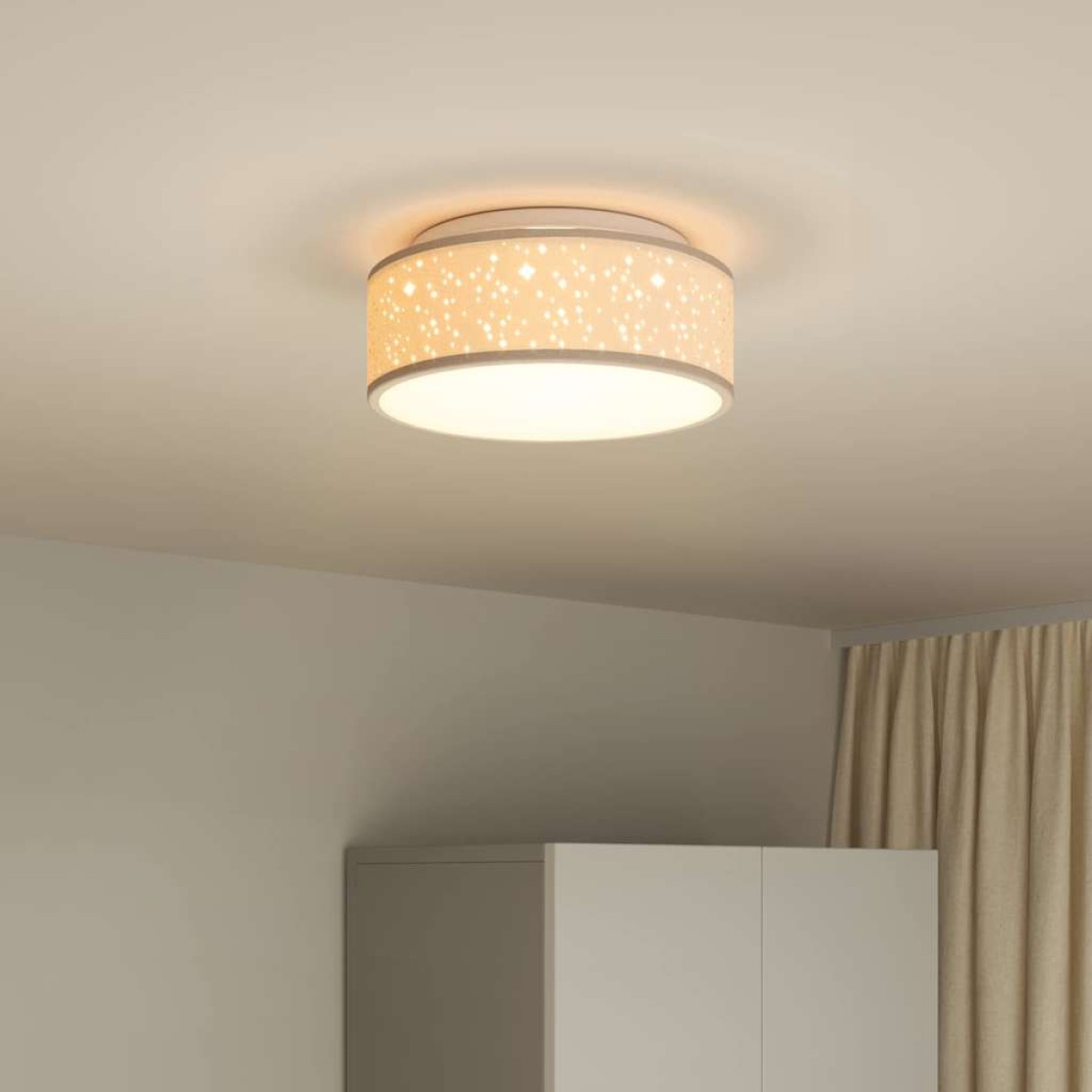vidaXL Λάμπα Οροφής με προβολείς Taupe 30 x 30 x 13,5 εκ ύφασμα