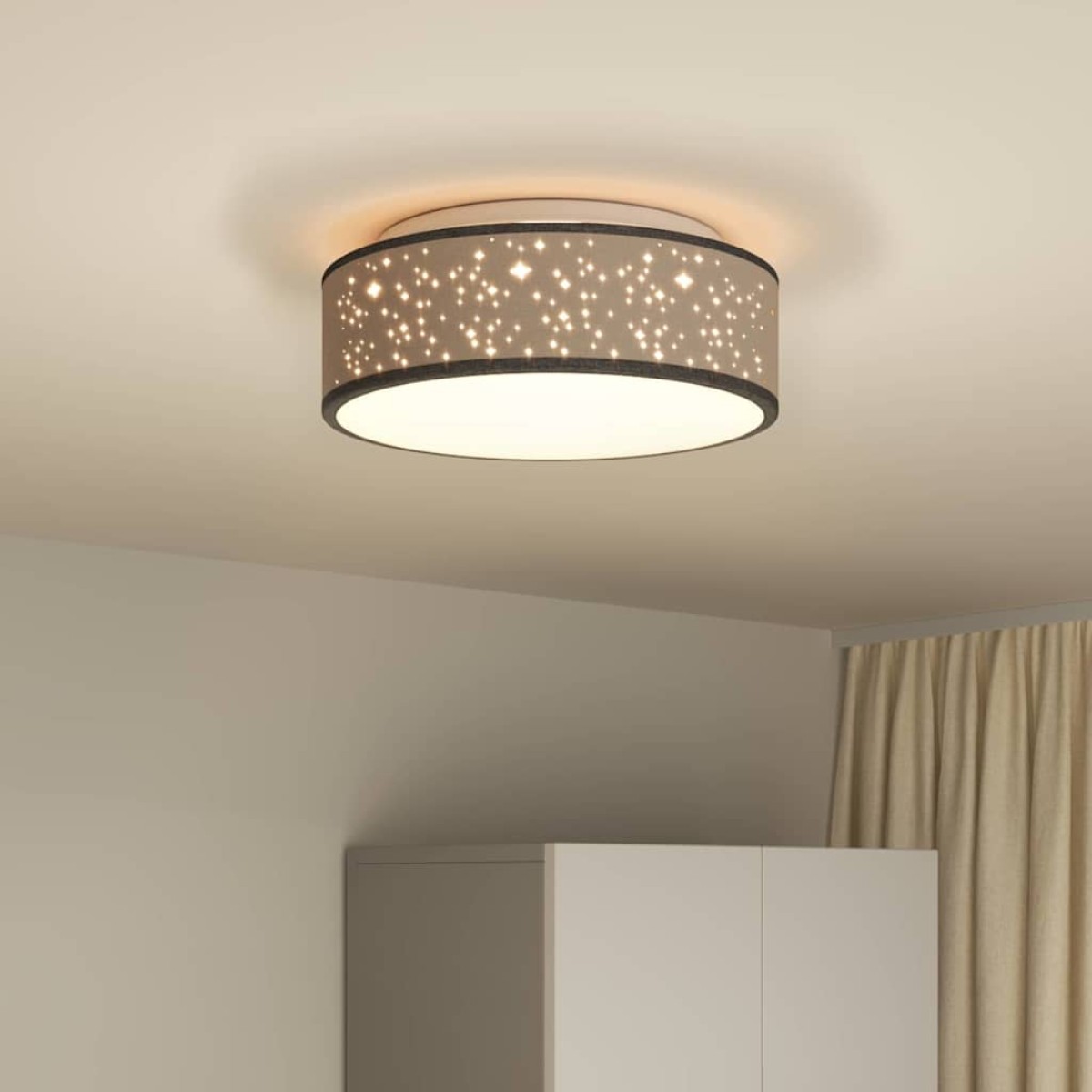 vidaXL Λάμπα Οροφής με προβολείς Μαύρο 38 x 38 x 13,5 εκ ύφασμα