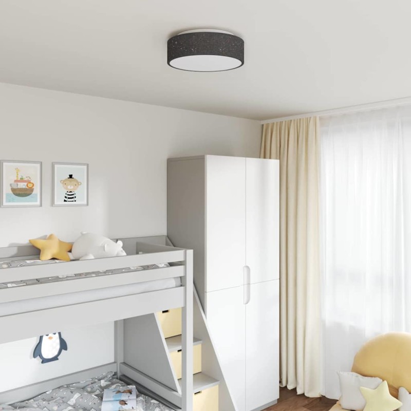 vidaXL Λάμπα Οροφής με προβολείς Μαύρο 38 x 38 x 13,5 εκ ύφασμα