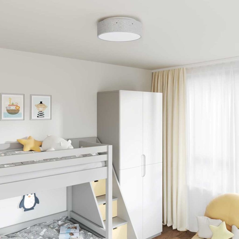 vidaXL Λάμπα Οροφής με προβολείς Γκρι 38 x 38 x 13,5 εκ ύφασμα