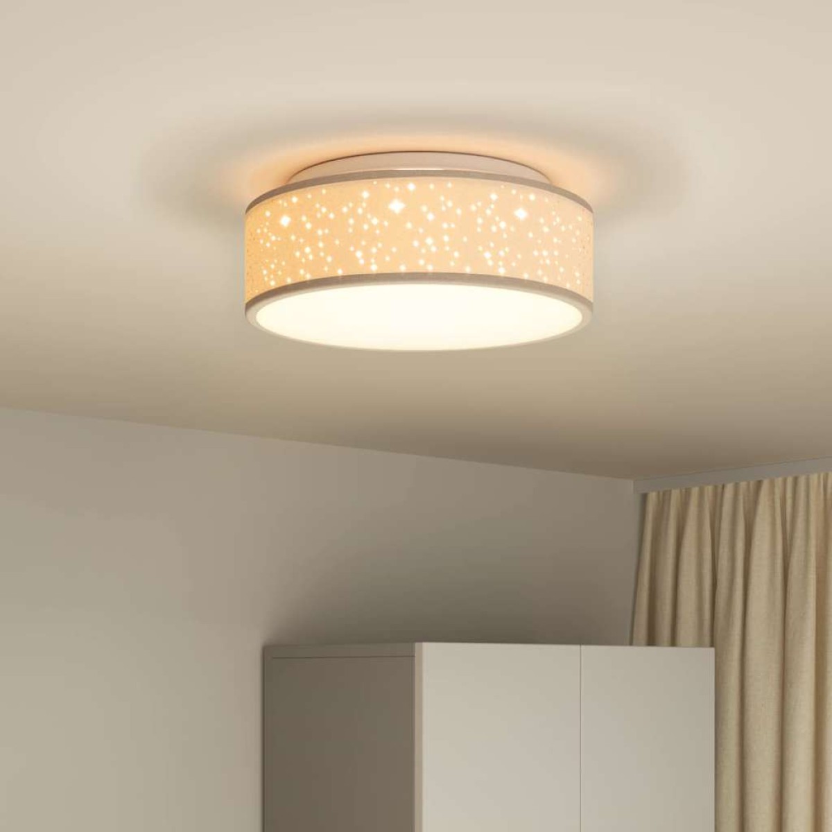 vidaXL Λάμπα Οροφής με προβολείς Taupe 38 x 38 x 13,5 εκ ύφασμα