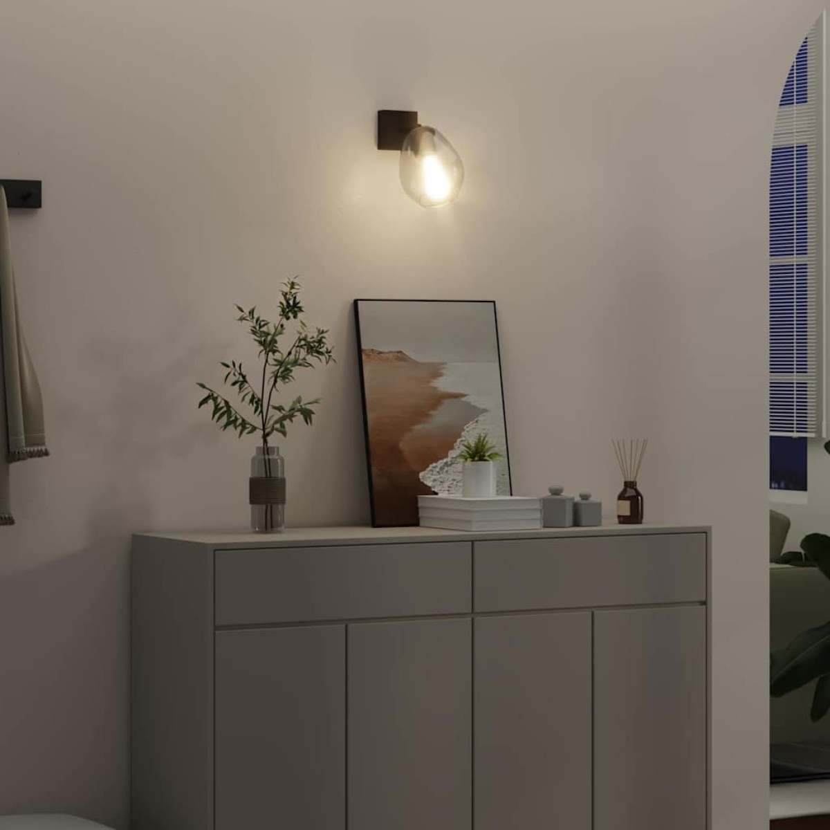 vidaXL Σποτ οροφής Μαύρο 13 x 13 x 26 εκ. Γυαλί και Μέταλλο
