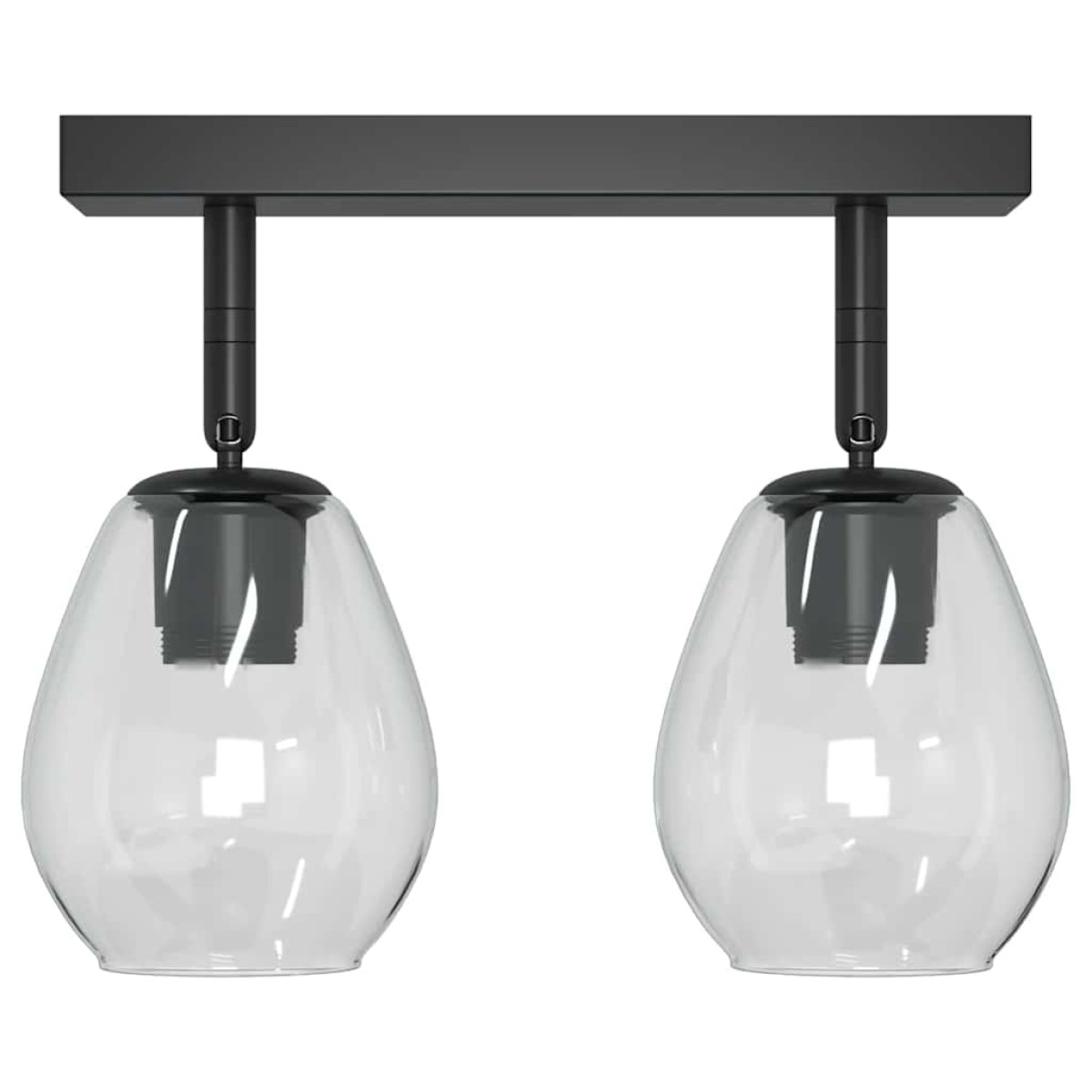 vidaXL Σποτ οροφής Μαύρο 33 x 13 x 26 εκ. Γυαλί και Μέταλλο