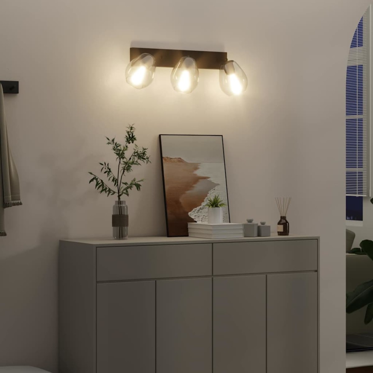 vidaXL Σποτ οροφής Μαύρο 54 x 13 x 26 εκ. Γυαλί και Μέταλλο