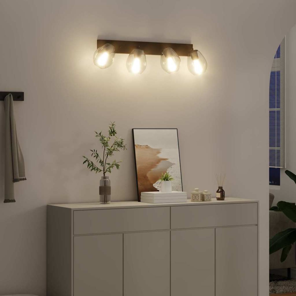 vidaXL Σποτ οροφής Μαύρο 73,5 x 13 x 26 εκ. Γυαλί και Μέταλλο