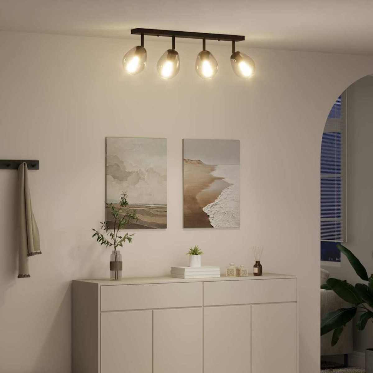 vidaXL Σποτ οροφής Μαύρο 73,5 x 13 x 26 εκ. Γυαλί και Μέταλλο