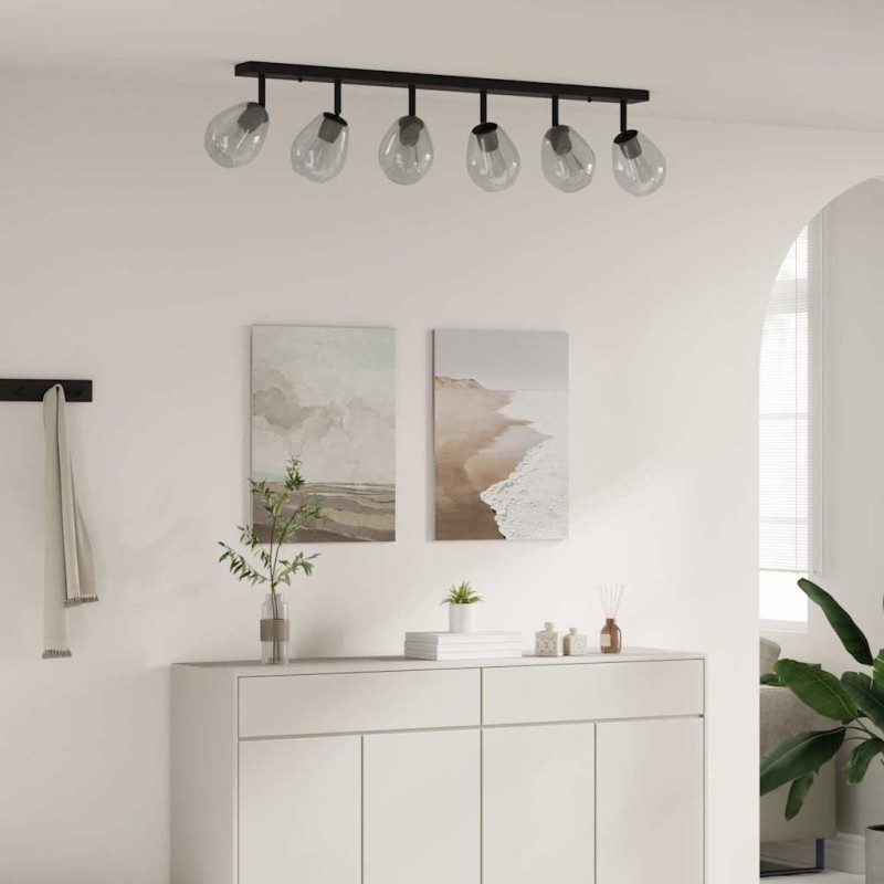 vidaXL Σποτ οροφής Μαύρο 110,5 x 13 x 26 εκ. Γυαλί και Μέταλλο