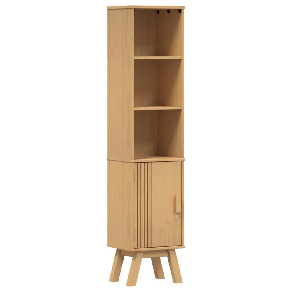 vidaXL Ντουλάπι Μπάνιου Olden Καφέ 35 x 30 x 159 εκ Μασίφ ξύλο πεύκου