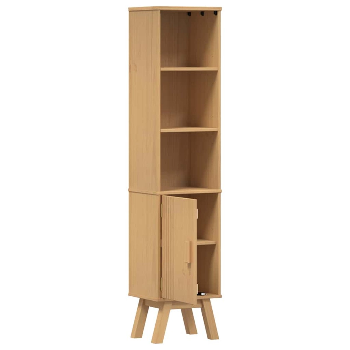 vidaXL Ντουλάπι Μπάνιου Olden Καφέ 35 x 30 x 159 εκ Μασίφ ξύλο πεύκου