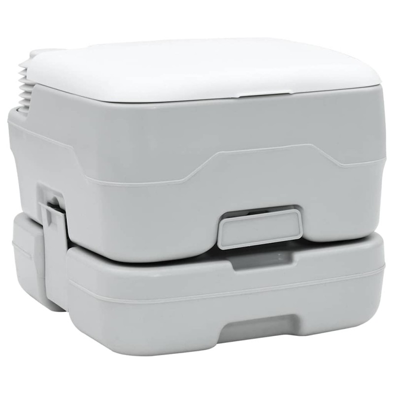 vidaXL Τουαλέτα Κάμπινγκ Γκρι και Λευκό 41,5 x 36,5 x 30 cm