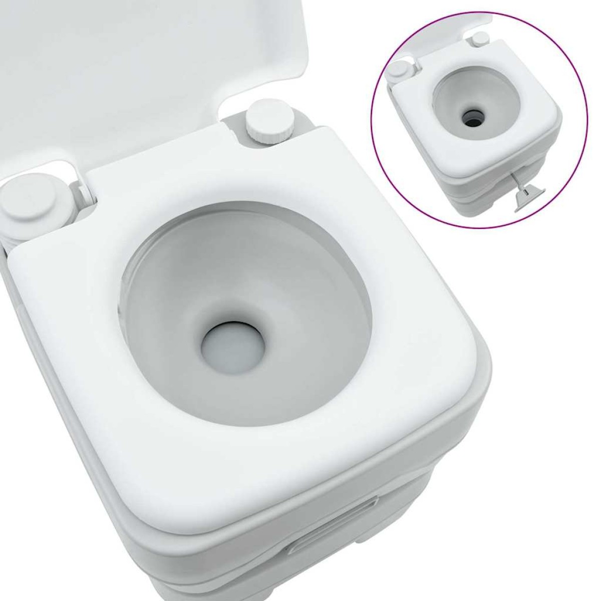 vidaXL Τουαλέτα Κάμπινγκ Γκρι και Λευκό 41,5 x 36,5 x 42 εκ.