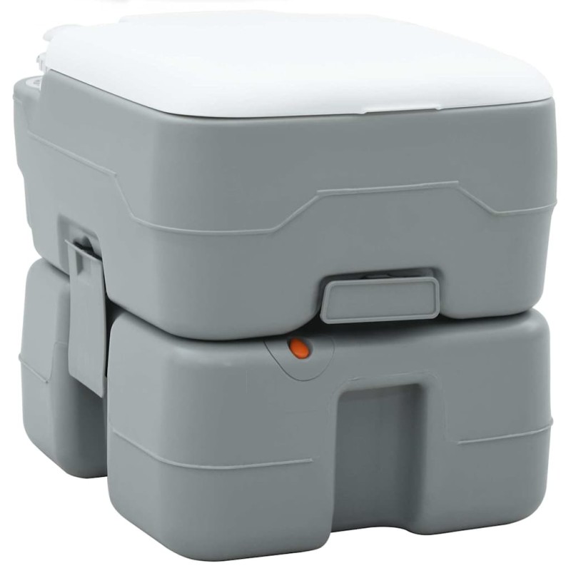 vidaXL Τουαλέτα Κάμπινγκ Γκρι και Λευκό 41,5 x 36,5 x 37,5 cm