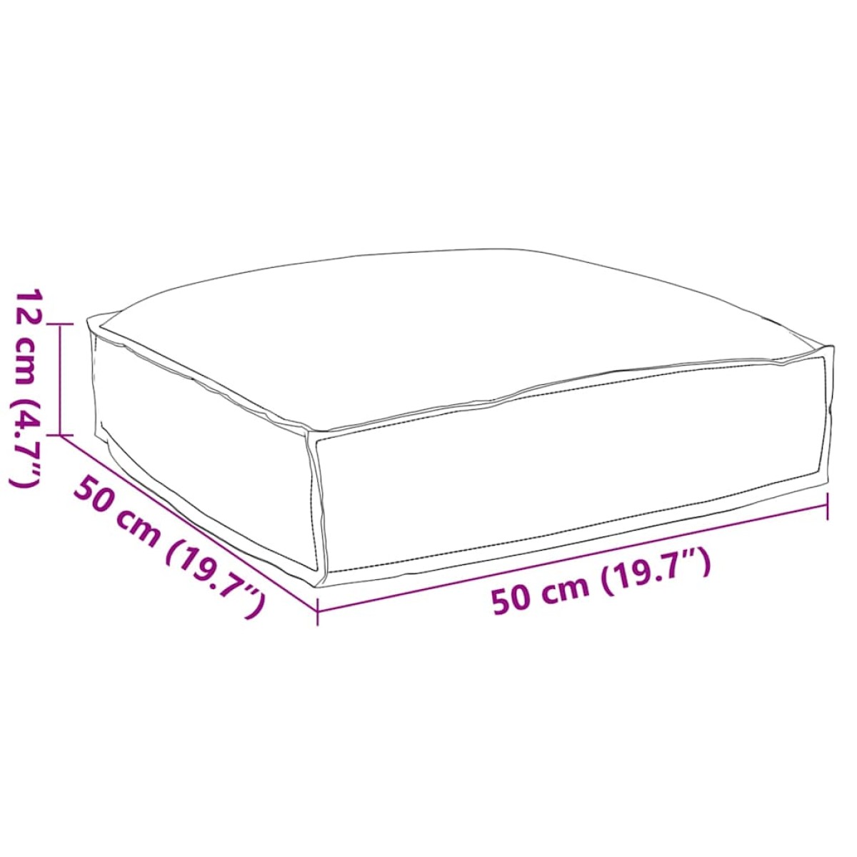 vidaXL Μαξιλάρι Κόκκινο 50 x 50 x 12 cm Ύφασμα Όξφορντ