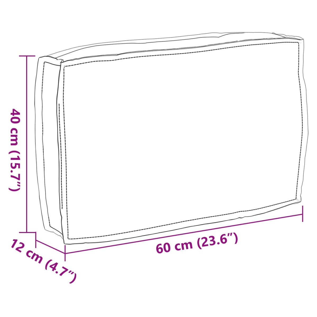 vidaXL Μαξιλάρι Ανθρακί 60 x 40 x 12 cm Ύφασμα Όξφορντ
