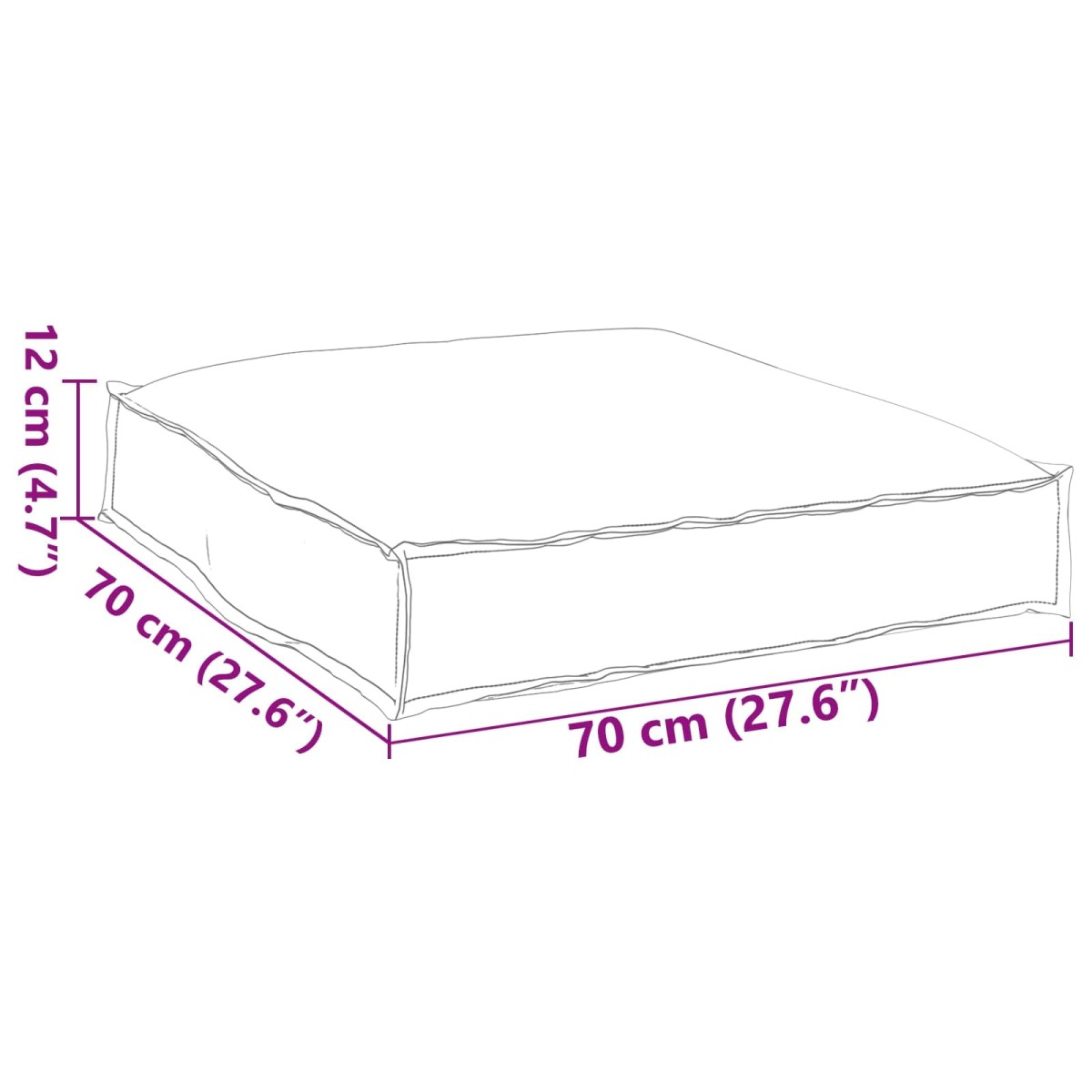 vidaXL Μαξιλάρι Φύλλο Σχέδιο Φύλλου 70 x 70 x 12 cm Ύφασμα Όξφορντ