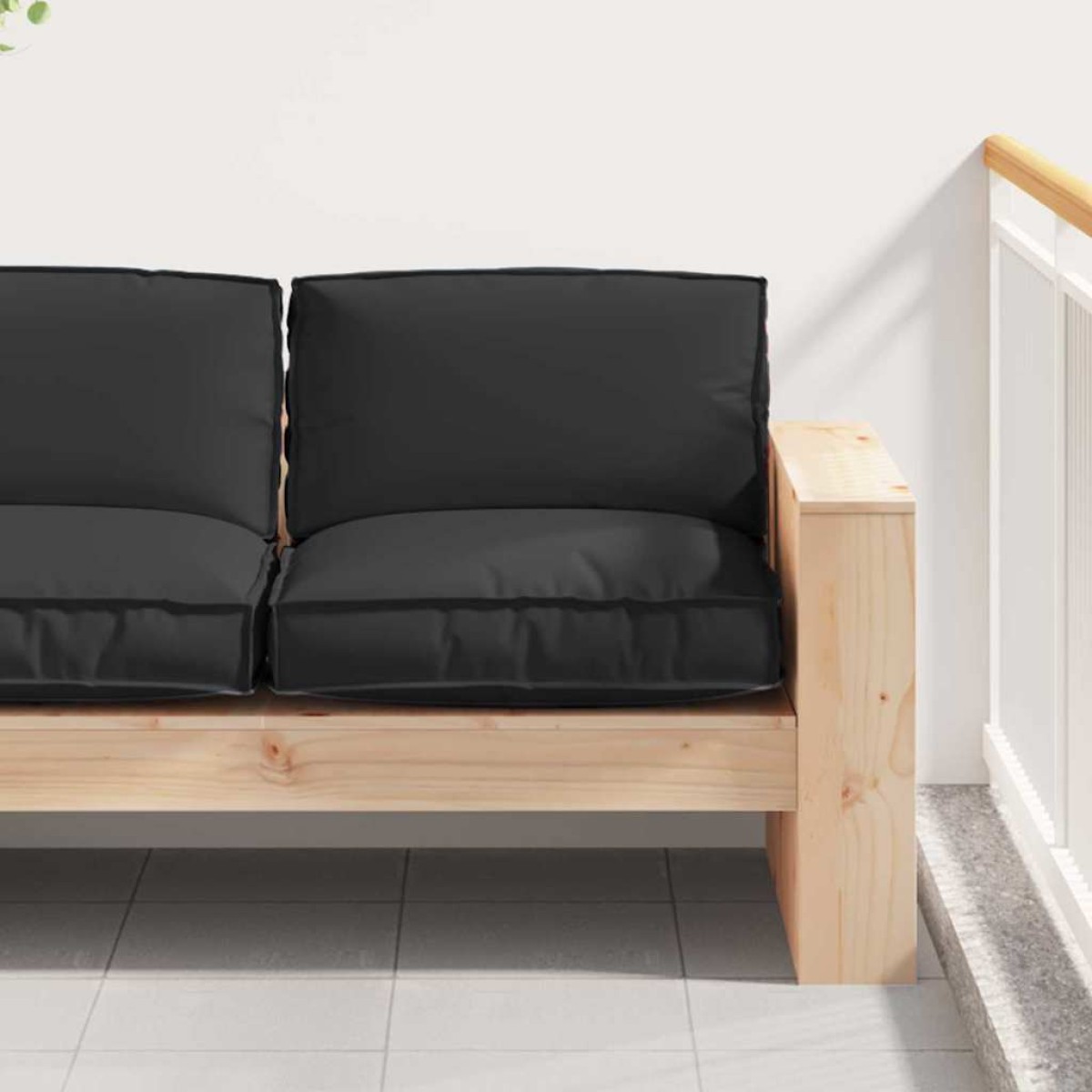vidaXL Μαξιλάρι Μαύρο 80 x 80 x 12 cm Ύφασμα Όξφορντ