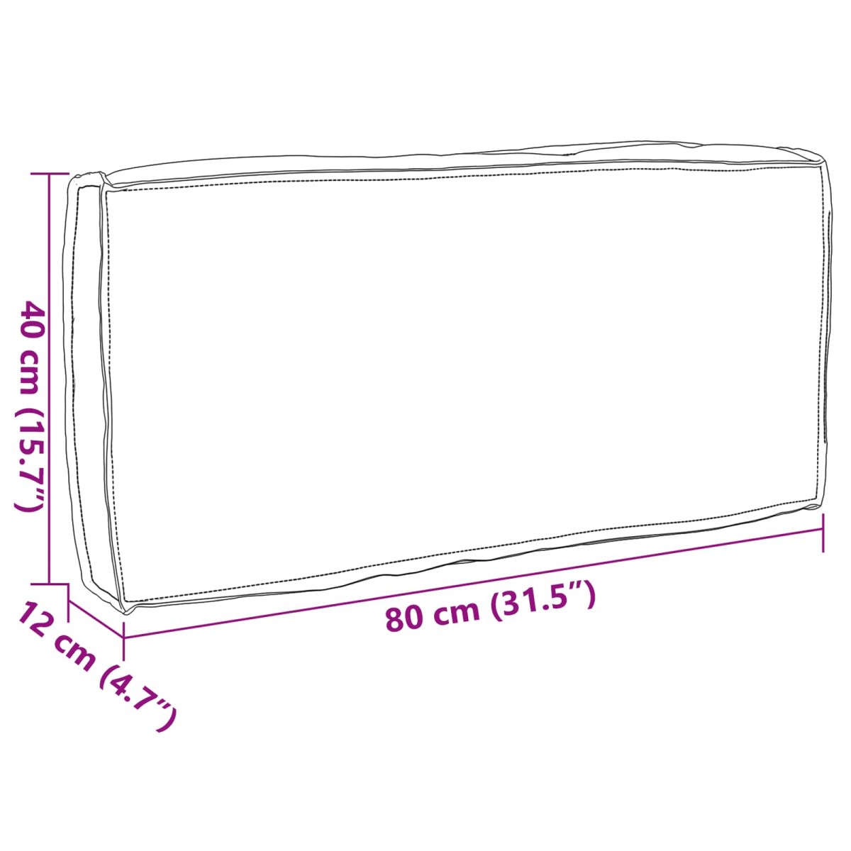 vidaXL Μαξιλάρι Κρεμ 80 x 40 x 12 cm Ύφασμα Όξφορντ