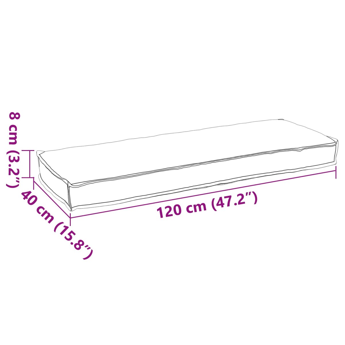 vidaXL Μαξιλάρι Taupe 120 x 40 x 8 εκ Ύφασμα Όξφορντ