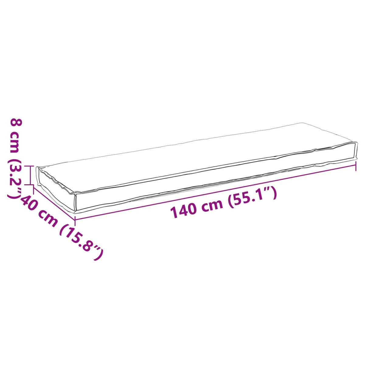 vidaXL Μαξιλάρι Ανθρακί 140 x 40 x 8 εκ. Ύφασμα Όξφορντ