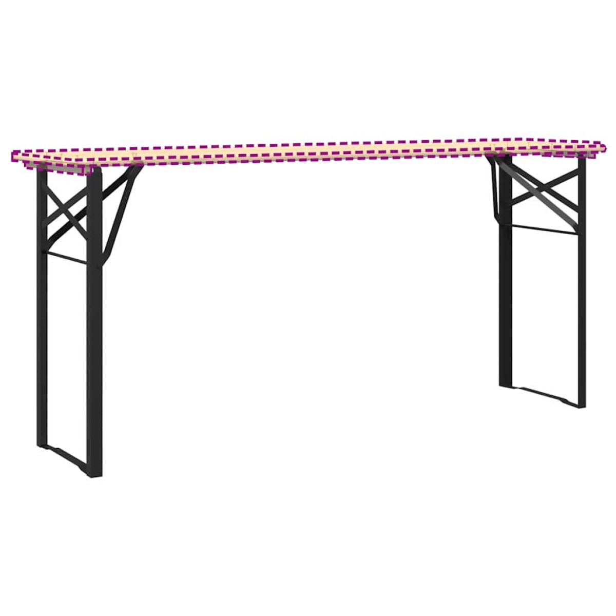 vidaXL Πόδι Τραπέζι Μπύρας 2 τμχ. Μαύρο 39 x 3 x 75 εκ