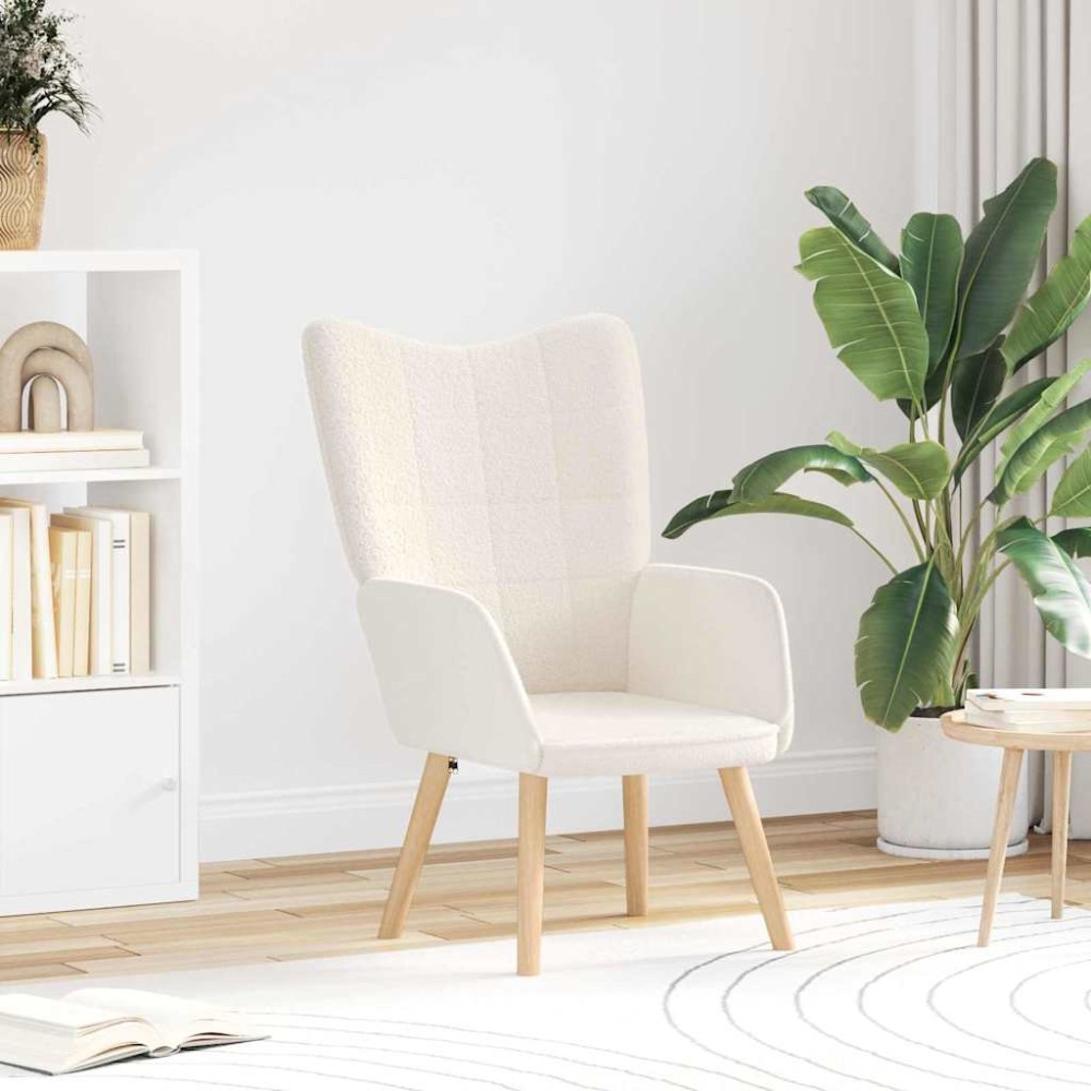 vidaXL Πολυθρόνα Κρεμ 62 x 67 x 95,5 εκ Υφάσματος Sherpa