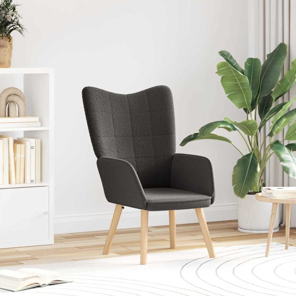 vidaXL Πολυθρόνα Σκούρο Γκρι 62 x 67 x 95,5 εκ Υφάσματος Sherpa